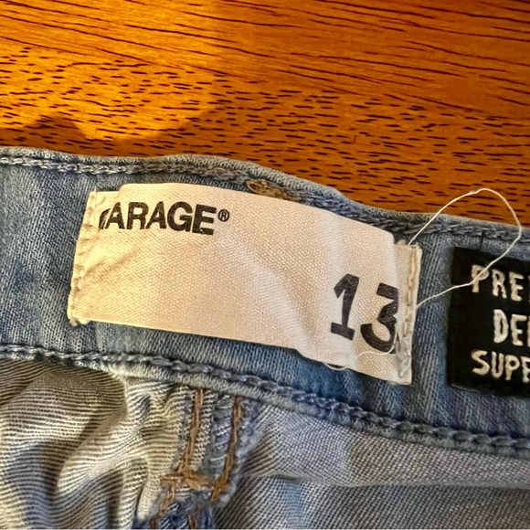 Garage Premium Denim Jean Shorts Super Soft Retro High Waist Light Blue Sz 13 - Picture 2 of 5